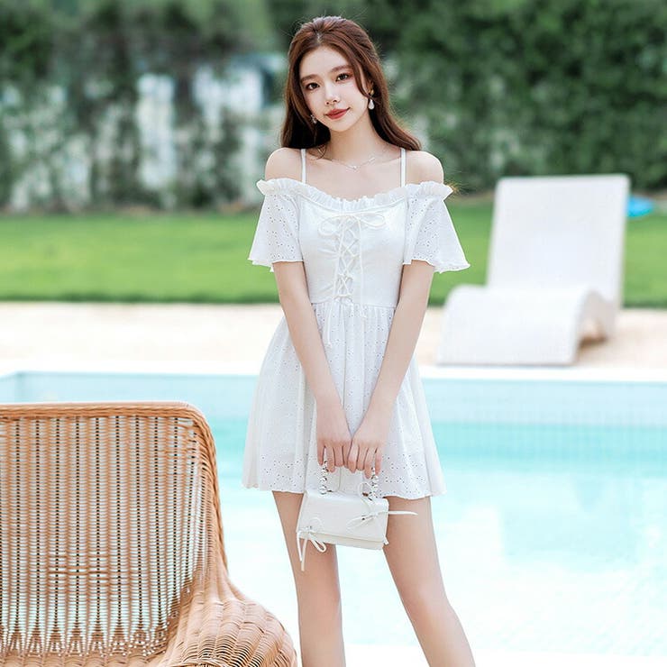 水着体型カバー ワンピース オフショル[品番：TY000007572]｜teddyshop