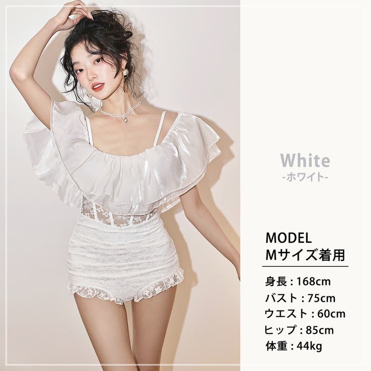 ☆セクシー ワンピース水着 体型隠し 韓国系 ホワイト 韓国風ワンピース水着体型カバー大人可愛い | ミニミニストア