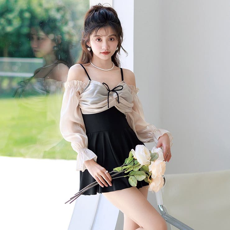 水着体型カバー ワンピース オフショルダー | teddyshop | 詳細画像7 