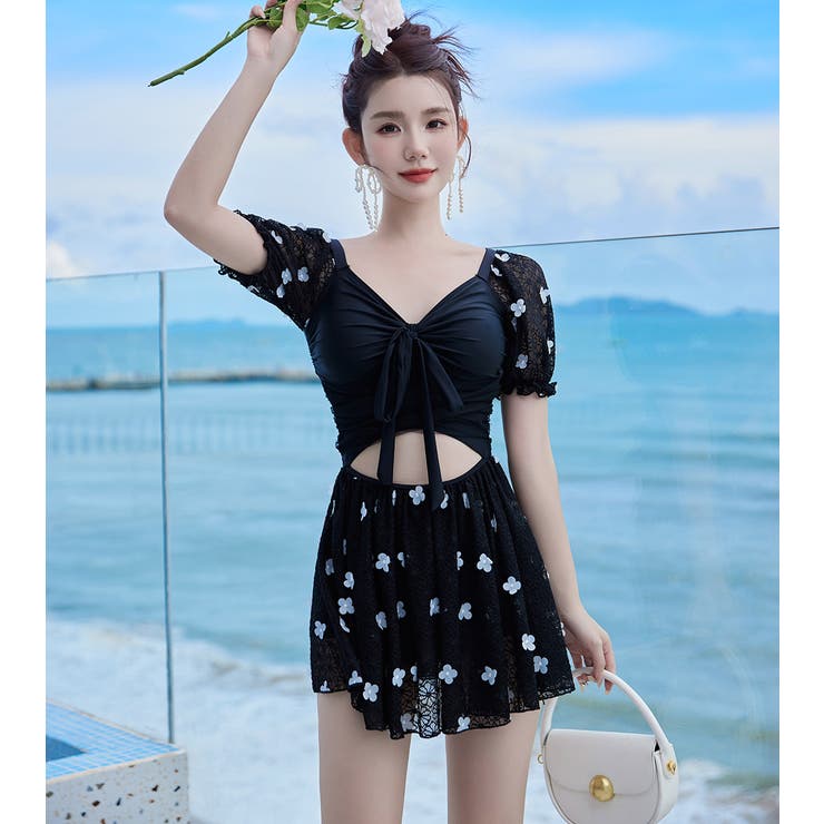 水着体型カバー 花柄 ワンピース | teddyshop | 詳細画像10 