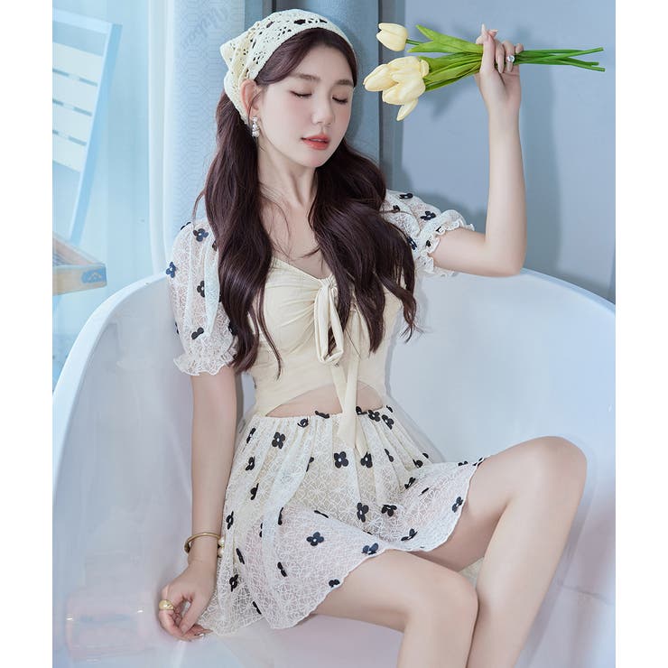 水着体型カバー 花柄 ワンピース | teddyshop | 詳細画像17 