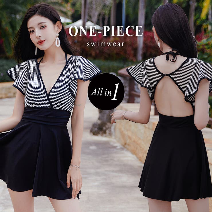 水着体型カバー ワンピース オールインワン | teddyshop | 詳細画像1 