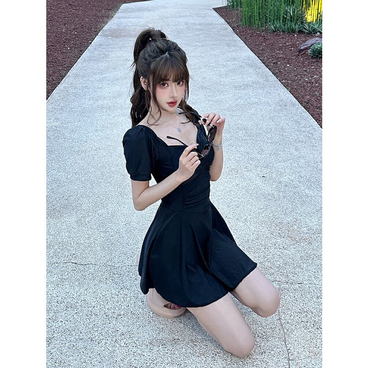 水着体型カバー ワンピース 無地 | teddyshop | 詳細画像15 