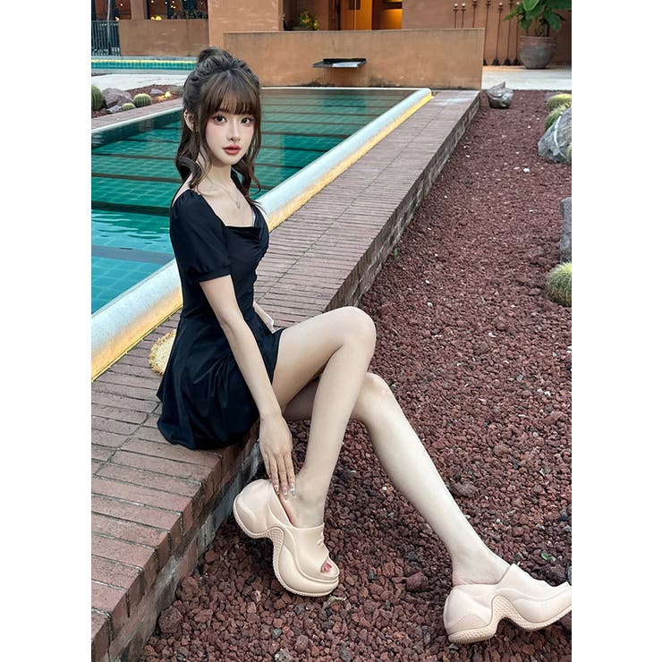 水着体型カバー ワンピース 無地 | teddyshop | 詳細画像18 