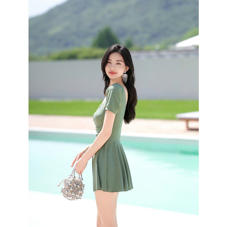 水着体型カバー ワンピース 無地 | teddyshop | 詳細画像23 