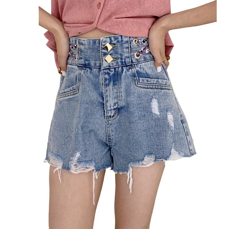 デニムショートパンツ レディース ジーンズ | teddyshop | 詳細画像1 