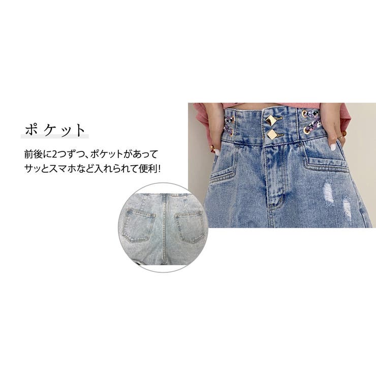 デニムショートパンツ レディース ジーンズ | teddyshop | 詳細画像12 