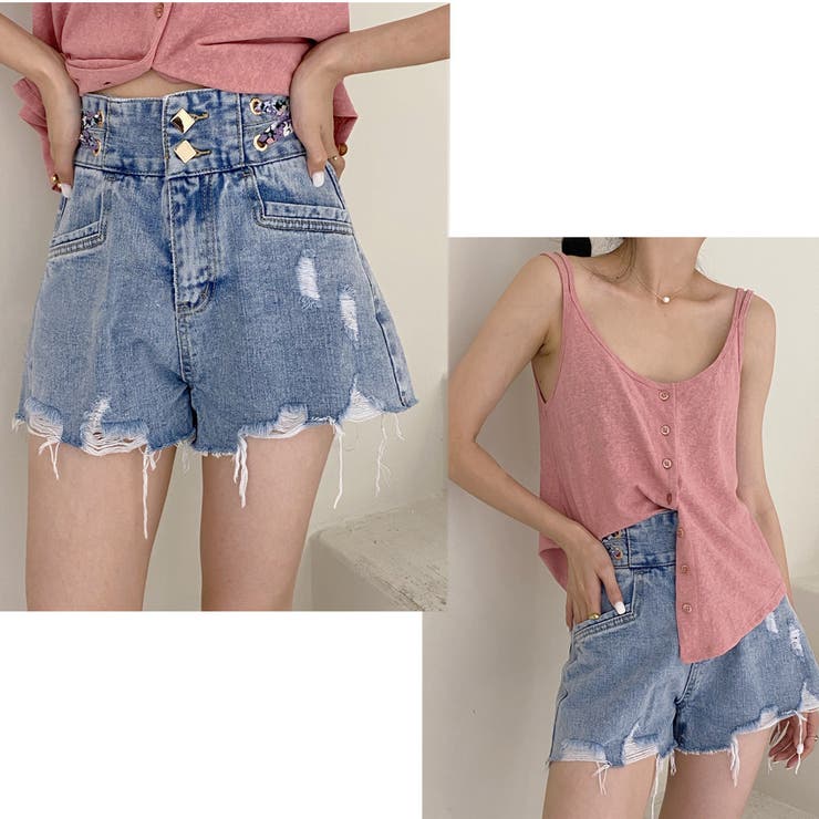 デニムショートパンツ レディース ジーンズ | teddyshop | 詳細画像6 