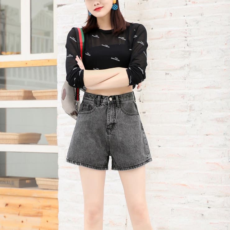 デニムショートパンツ ショートデニム ハイウエスト | teddyshop | 詳細画像8 