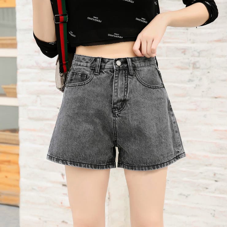 デニムショートパンツ ショートデニム ハイウエスト | teddyshop | 詳細画像9 