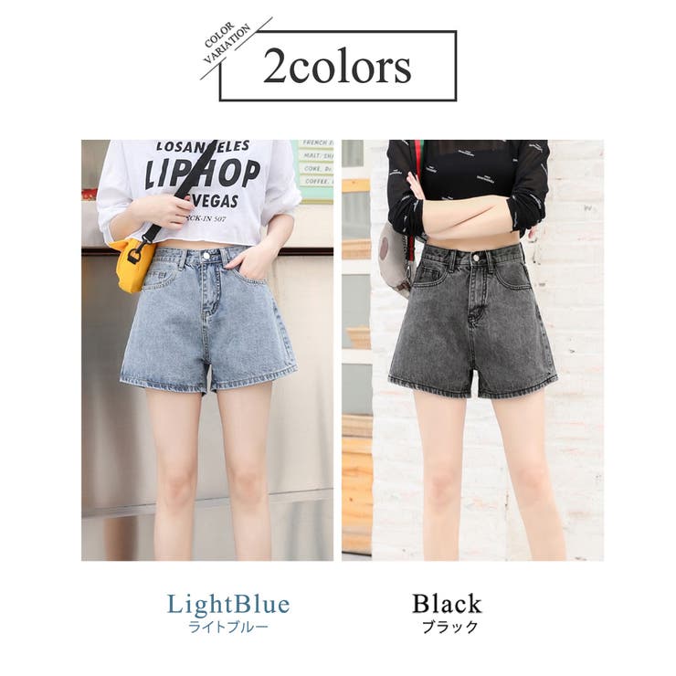 デニムショートパンツ ショートデニム ハイウエスト | teddyshop | 詳細画像5 