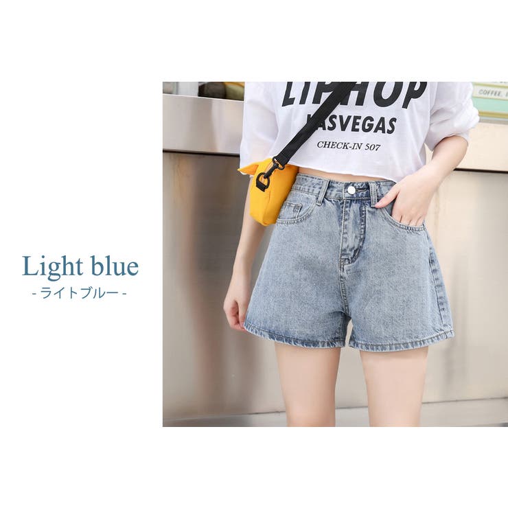 デニムショートパンツ ショートデニム ハイウエスト | teddyshop | 詳細画像3 