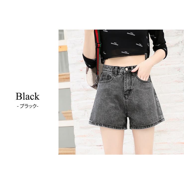 デニムショートパンツ ショートデニム ハイウエスト | teddyshop | 詳細画像4 