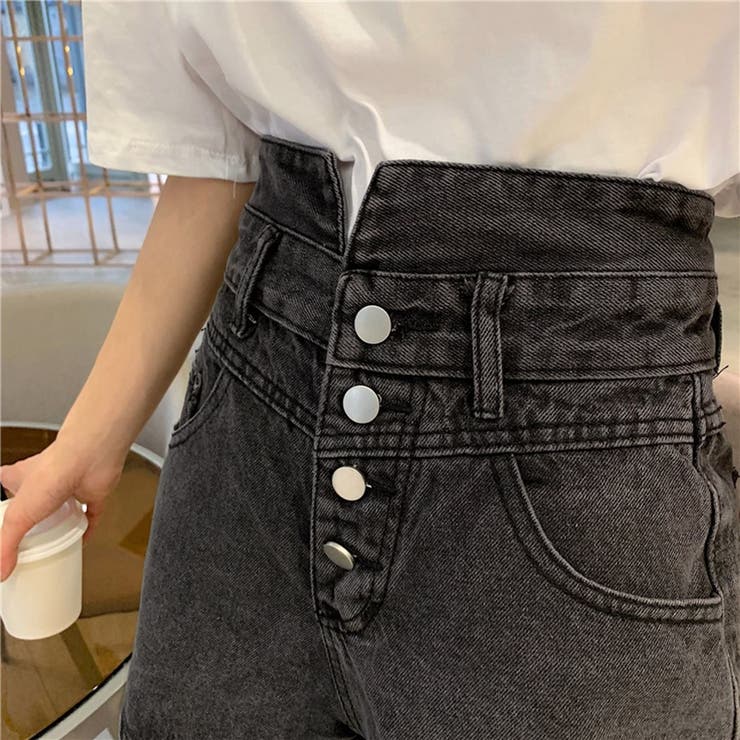 ショートパンツ ハイウエスト デニムショートパンツ[品番：TY000006316
