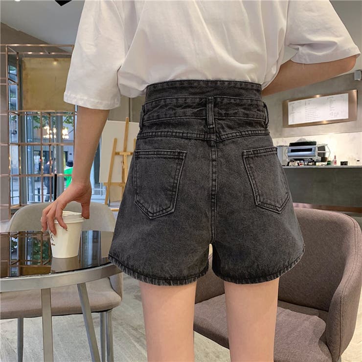 ショートパンツ ハイウエスト デニムショートパンツ[品番：TY000006316