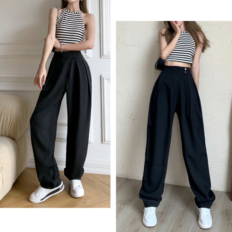 タックパンツ ハイウエスト カラーパンツ | teddyshop | 詳細画像7 