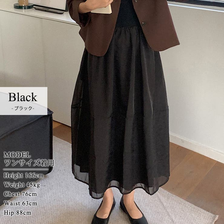 フレアスカート シアー ロングスカート | teddyshop | 詳細画像4 