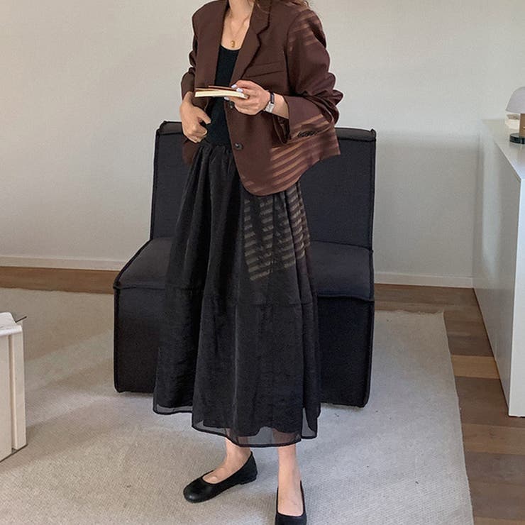 フレアスカート シアー ロングスカート | teddyshop | 詳細画像17 