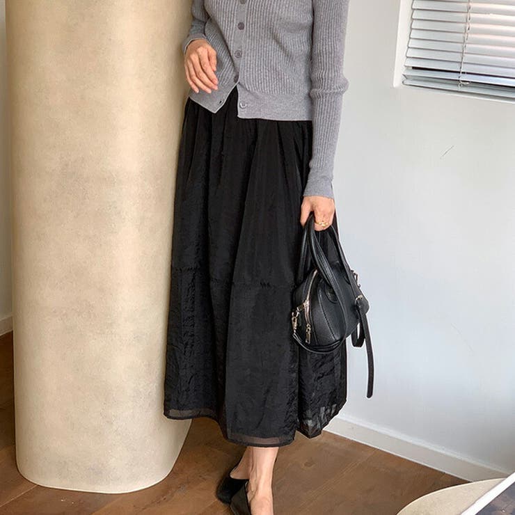 フレアスカート シアー ロングスカート | teddyshop | 詳細画像18 