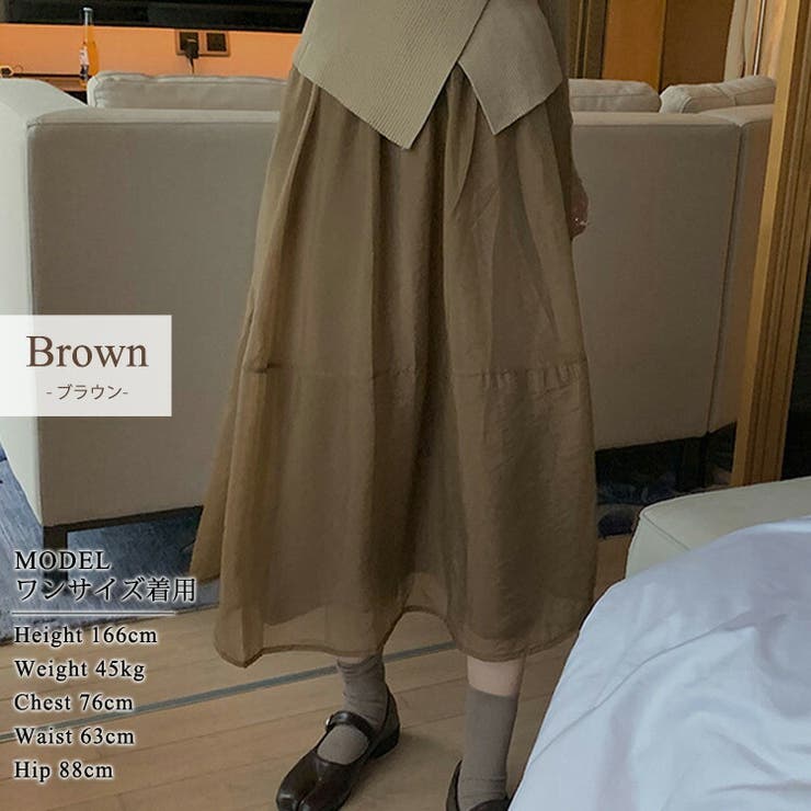 フレアスカート シアー ロングスカート | teddyshop | 詳細画像6 