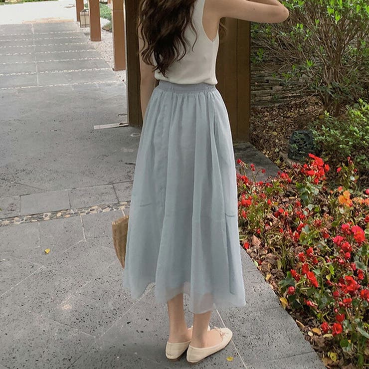 フレアスカート シアー ロングスカート | teddyshop | 詳細画像34 