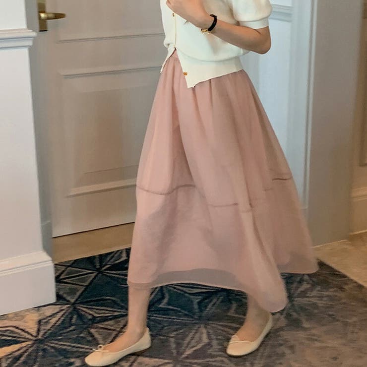 フレアスカート シアー ロングスカート | teddyshop | 詳細画像35 