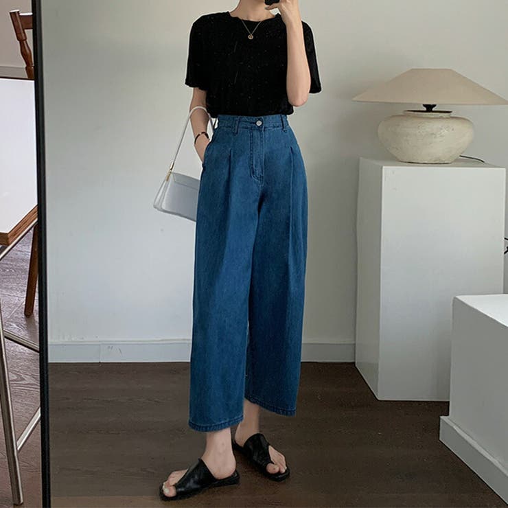 デニム ワイドパンツ クロップド丈 | teddyshop | 詳細画像4 