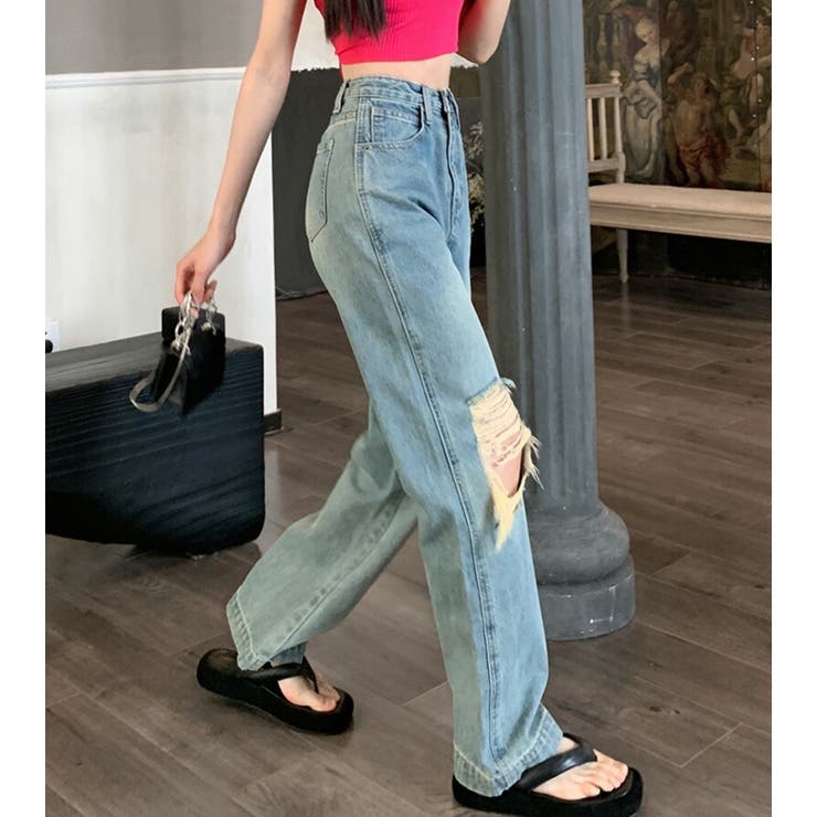 デニム ハイウエスト パンツ | teddyshop | 詳細画像9 