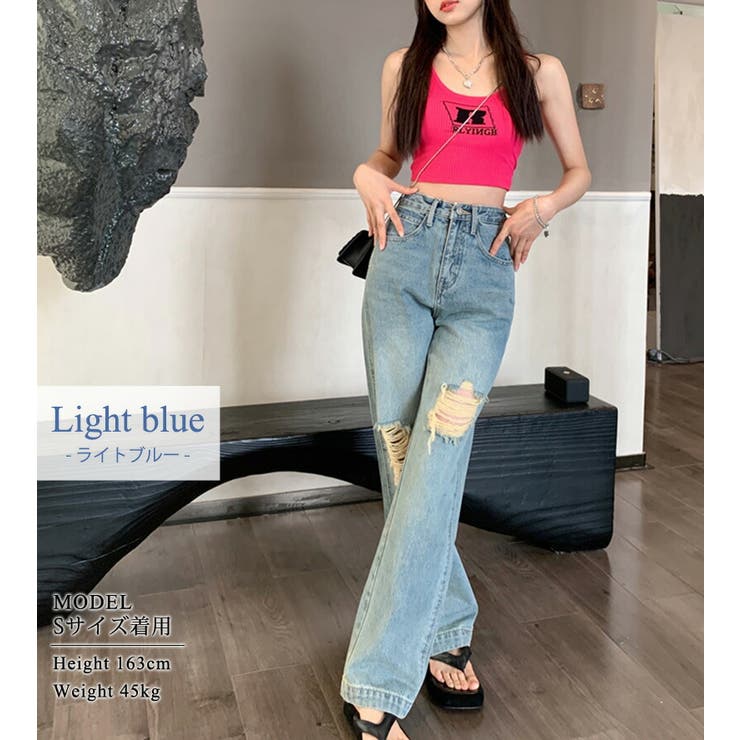 デニム ハイウエスト パンツ | teddyshop | 詳細画像3 