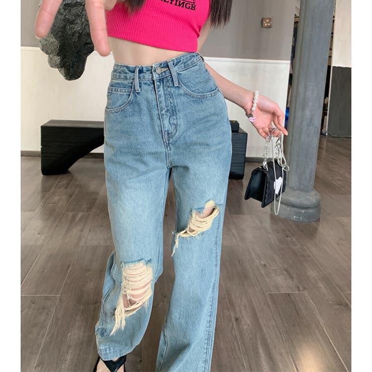 デニム ハイウエスト パンツ | teddyshop | 詳細画像5 