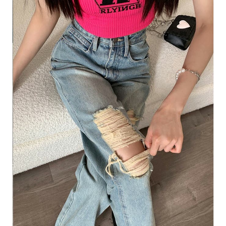 デニム ハイウエスト パンツ | teddyshop | 詳細画像7 