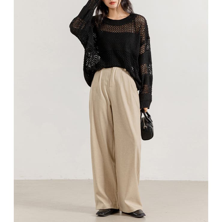 ワイドパンツ ロングパンツ ハイウエスト | teddyshop | 詳細画像16 