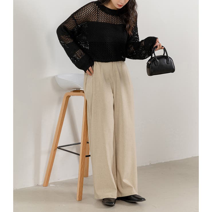 ワイドパンツ ロングパンツ ハイウエスト | teddyshop | 詳細画像19 