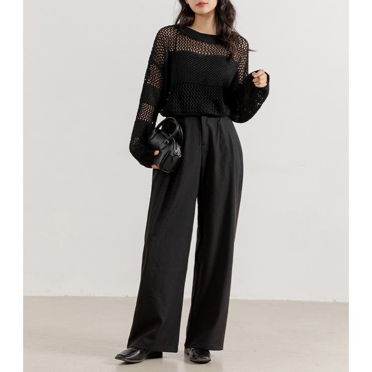 ワイドパンツ ロングパンツ ハイウエスト | teddyshop | 詳細画像7 