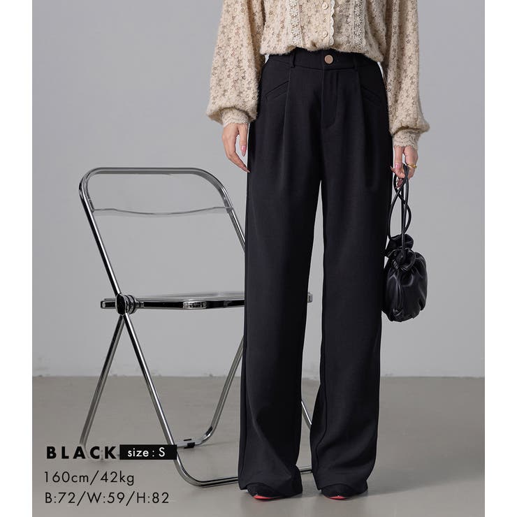 ハイウエスト タックパンツ スラックス | teddyshop | 詳細画像8 