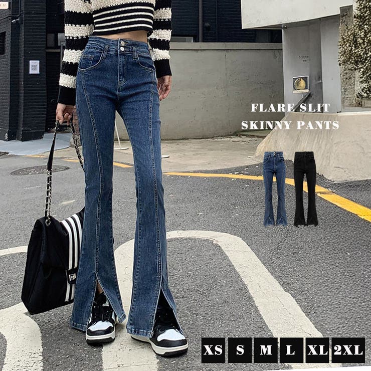 フレアパンツ デニム スキニーパンツ | teddyshop | 詳細画像2 