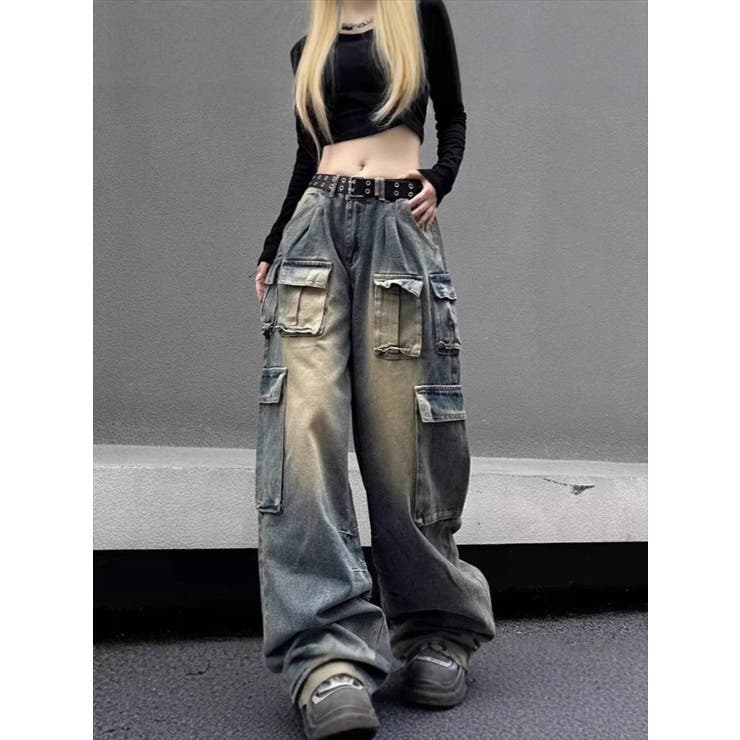 ワイドパンツ ストレート デニム[品番：TY000008918]｜teddyshop