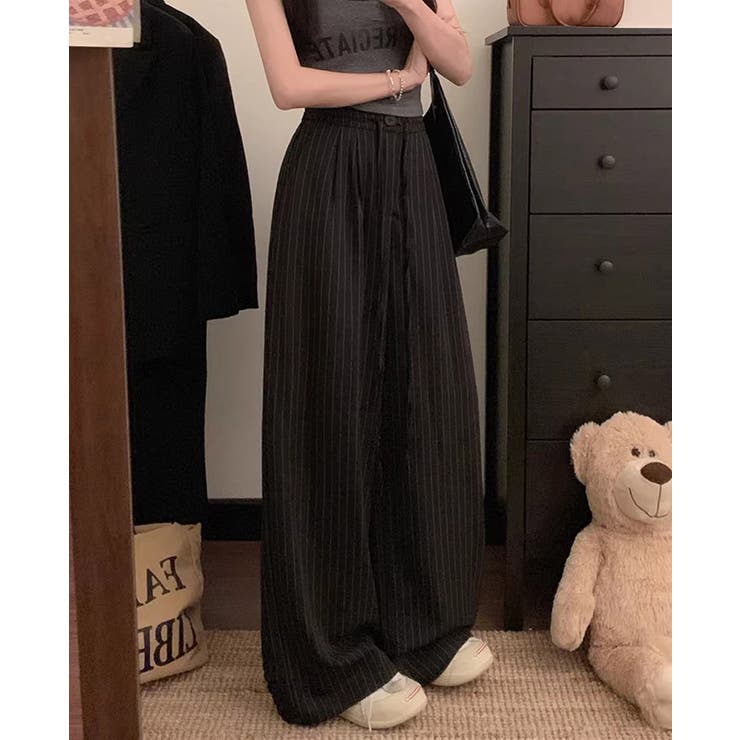 「美脚見せするストライプ」ワイドパンツ レディース 全4色 | teddyshop | 詳細画像9 