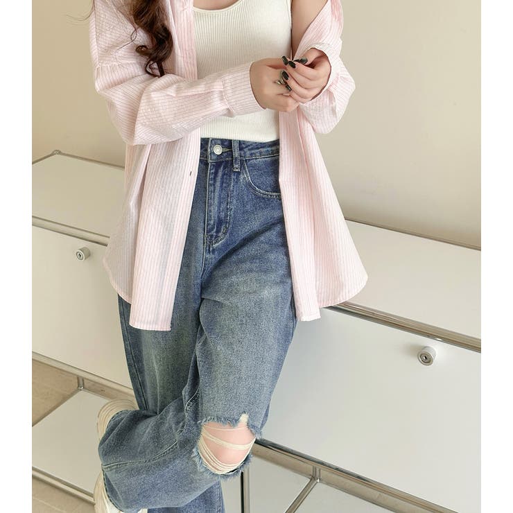 「初心者も穿きやすいダメージ」デニム パンツ ストレート | teddyshop | 詳細画像9 