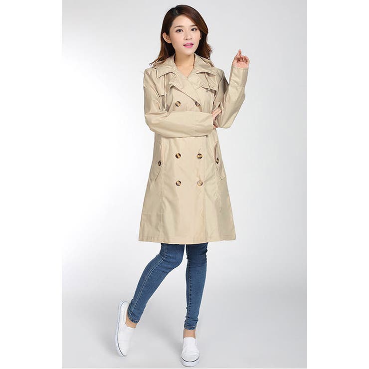 レインコート トレンチコート風 通勤[品番：TY000007063]｜teddyshop