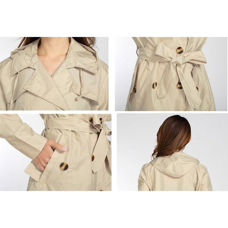 レインコート トレンチコート風 通勤[品番：TY000007063]｜teddyshop