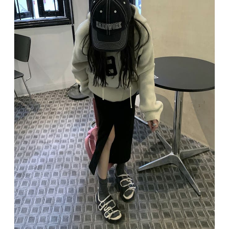 【クーポンの利用で半額以下】スカートロング秋冬ボトムスおしゃれ黒ロングスカートタイトスカートIラインスレンダースリット入りフロントスリットコーデュロイダブルフェイス伸縮性ポケットベルトループデイリーワンマイルウェアシンプルカジュアル