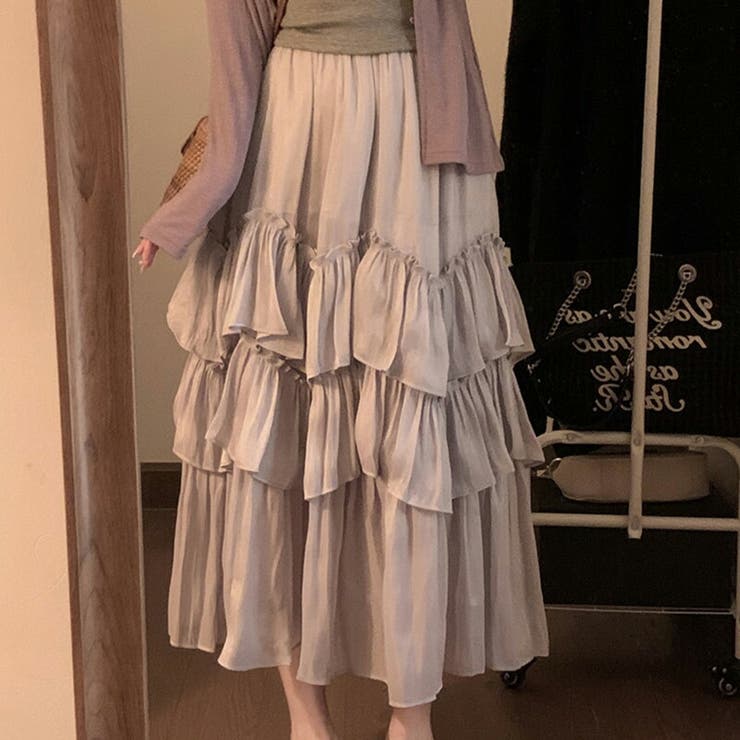 フレアスカート ロング フリル | teddyshop | 詳細画像15 