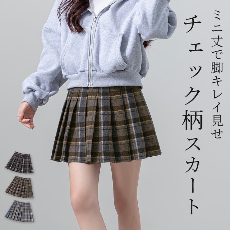 ミニスカート プリーツ チェック | teddyshop | 詳細画像1 
