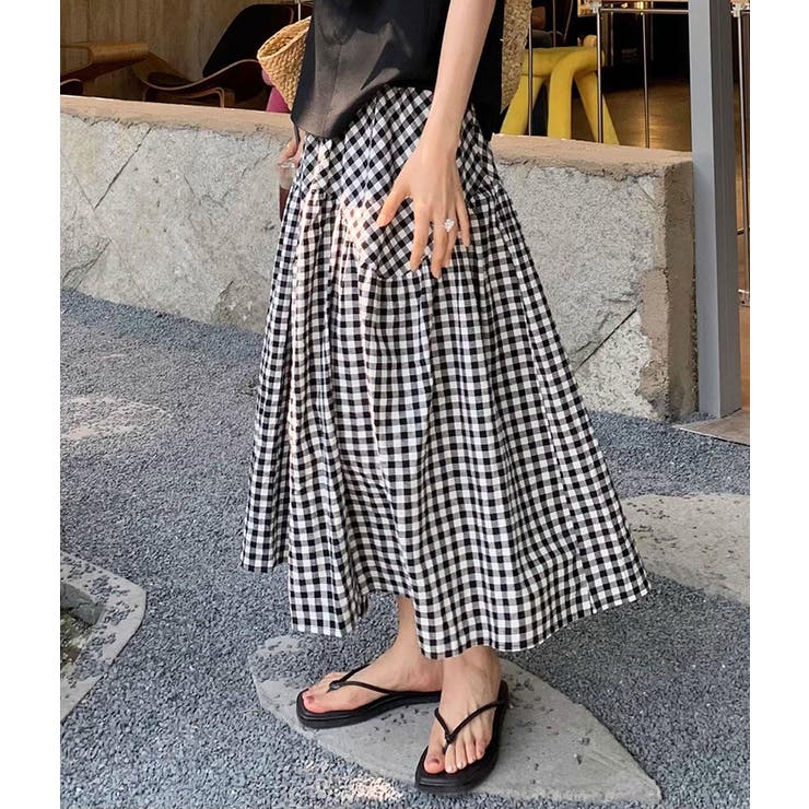「王道のギンガムチェック」ロング フレア スカート | teddyshop | 詳細画像10 