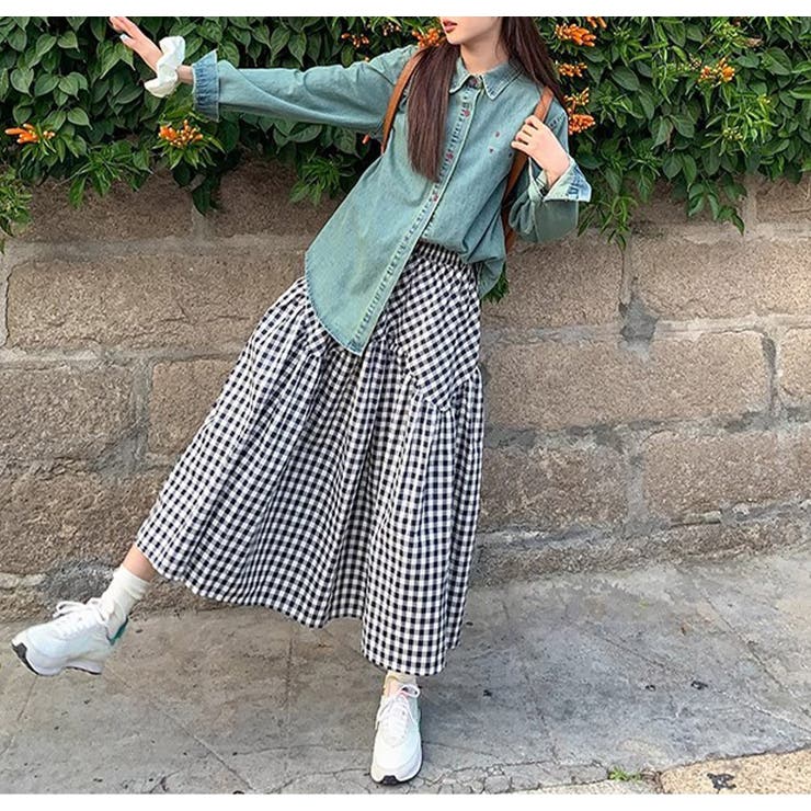 「王道のギンガムチェック」ロング フレア スカート | teddyshop | 詳細画像11 