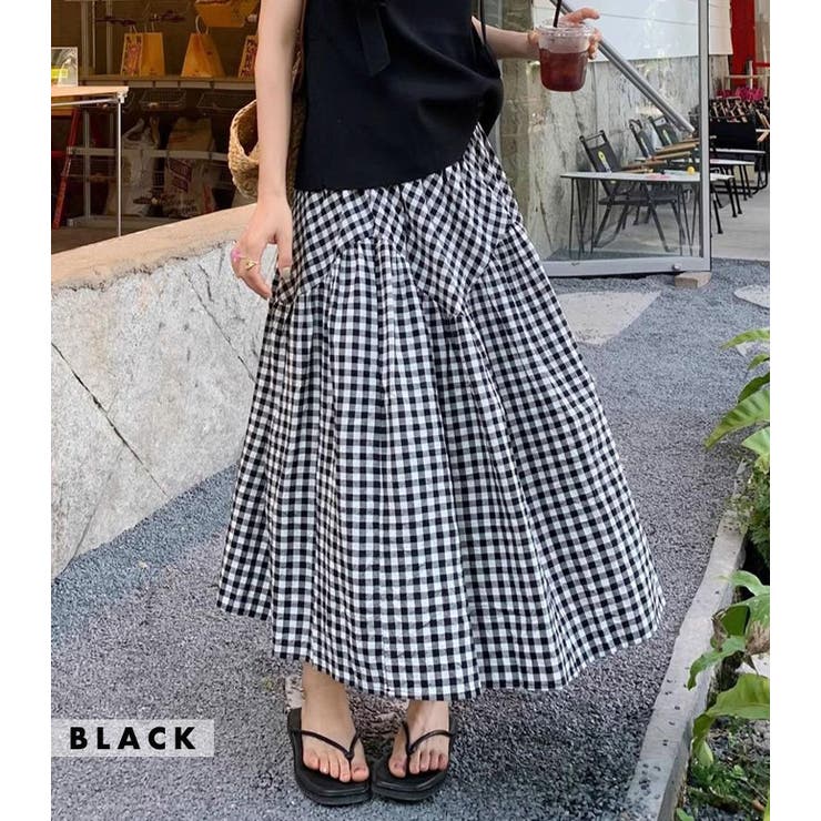 「王道のギンガムチェック」ロング フレア スカート | teddyshop | 詳細画像7 
