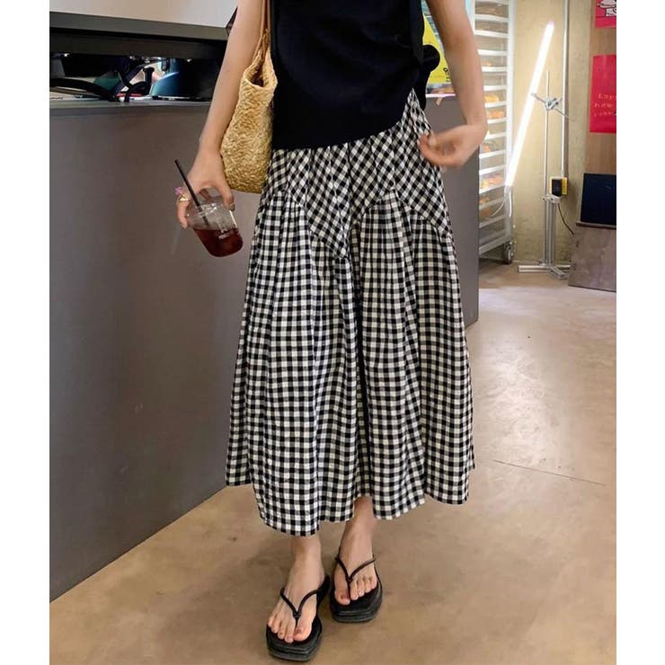 「王道のギンガムチェック」ロング フレア スカート | teddyshop | 詳細画像8 