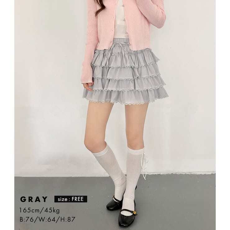 「おしとやかな姫系」スカート ミニ ティアード | teddyshop | 詳細画像19 