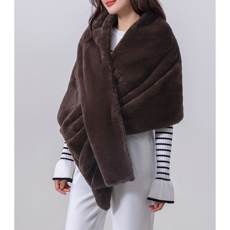 フェイクファー ストール 大判[品番：TY000008775]｜teddyshop